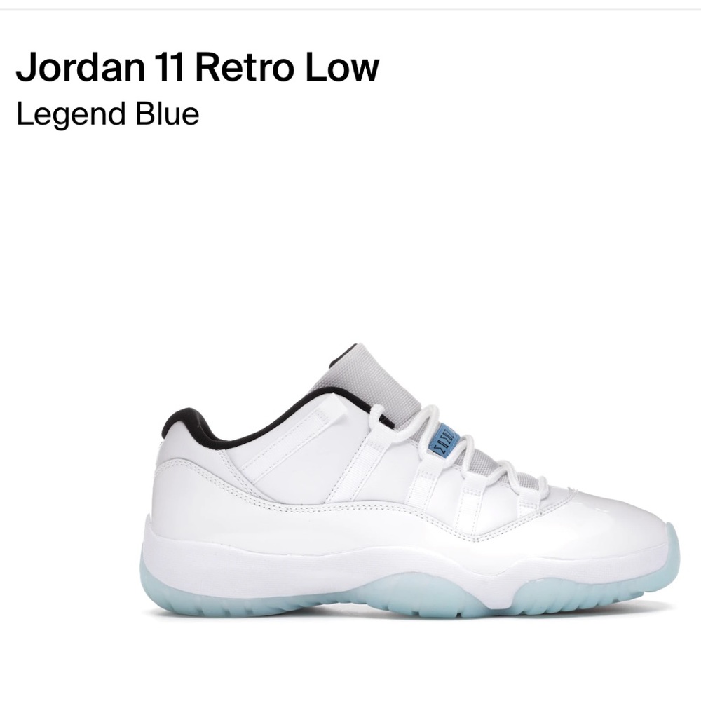 Jordan 11 Retro Low Legend Blue GS Kids White Blue Casual Sneakers 5289896-117